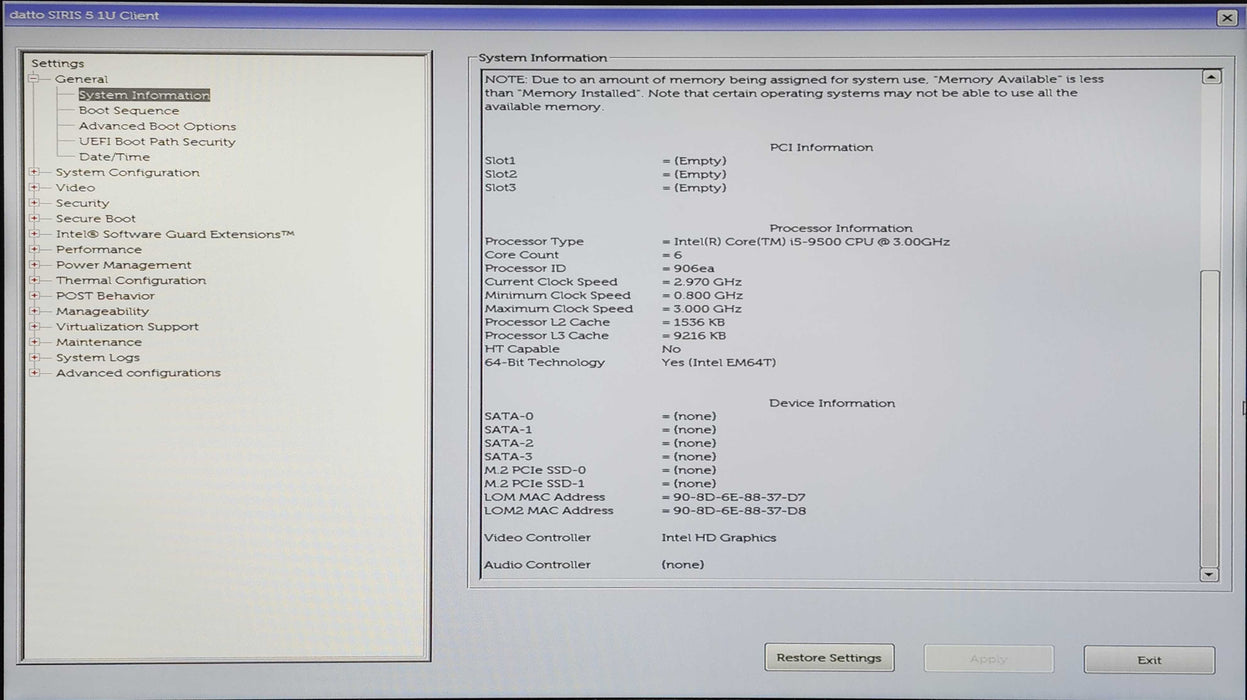 Dell Precision OEM 3930 Rack, i5-9500 3.50GHz, 32GB DDR4,No HDD, 1x 550W