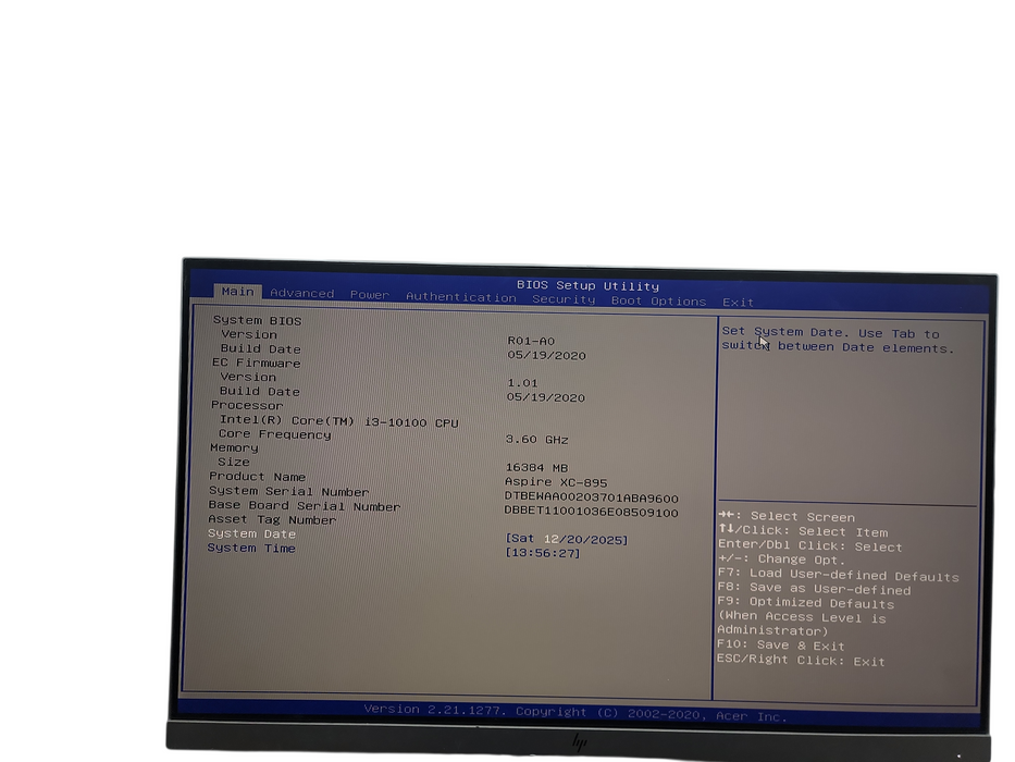 Acer Aspire XC - 895 SFF i3 - 10100 @ 3.60GHz 16GB DDR4 Ram θ