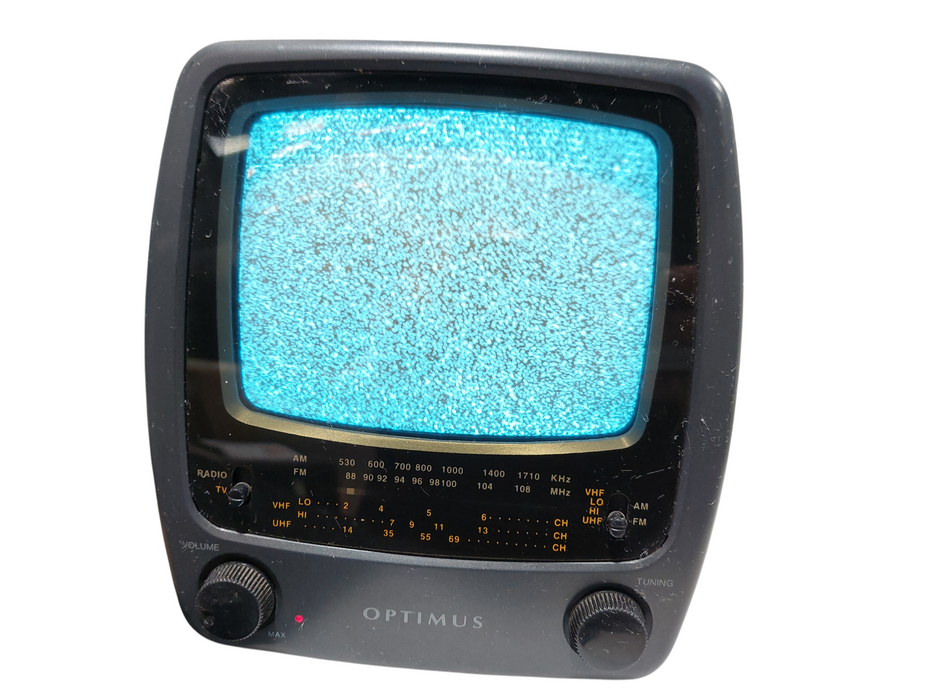 Optimus 5" Black & White Portable TV with AM/FM Radio  =