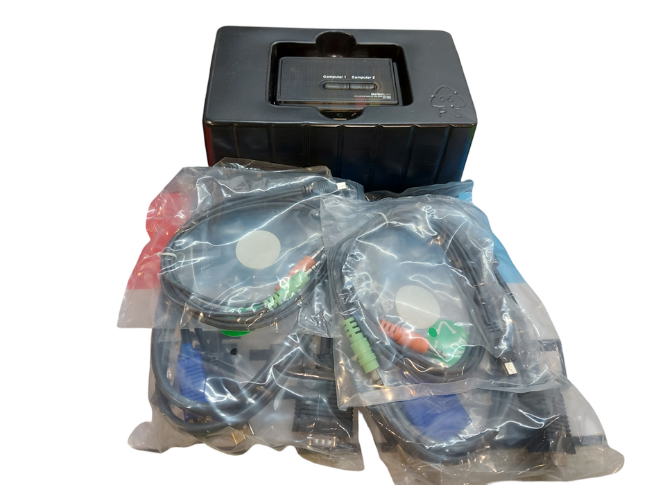 2 Port Black USB KVM Switch Kit SV211KUSB with Audio and Cables