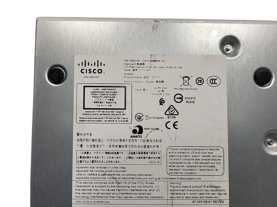 Cisco ISR 1100 Series C1111-4P Services Integrated Router $