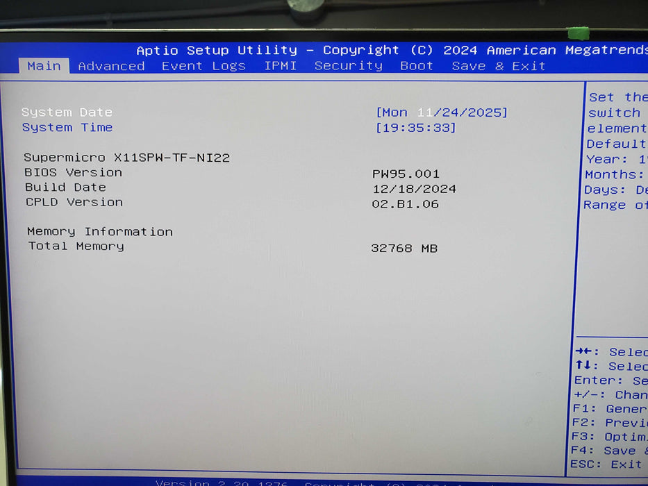 Nutanix/Supermicro X11SPW-TF-NI22, 1x Xeon GOLD 6132, 32GB DDR4, READ
