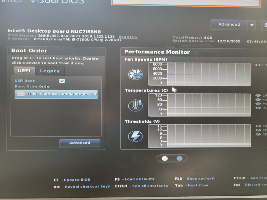 Intel Mini PC NUC NUC7i5BNB Core i5-7260U @2.20GHz 8GB DDR4 RAM, 256GB SSD !