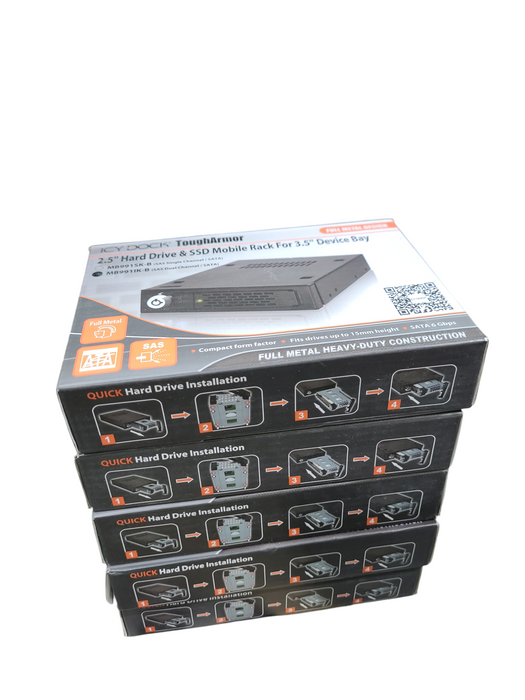Lot 5x Icy Dock MB991IK-B Tough Armor 2.5in SATA Mobile Rack for 3.5in Q