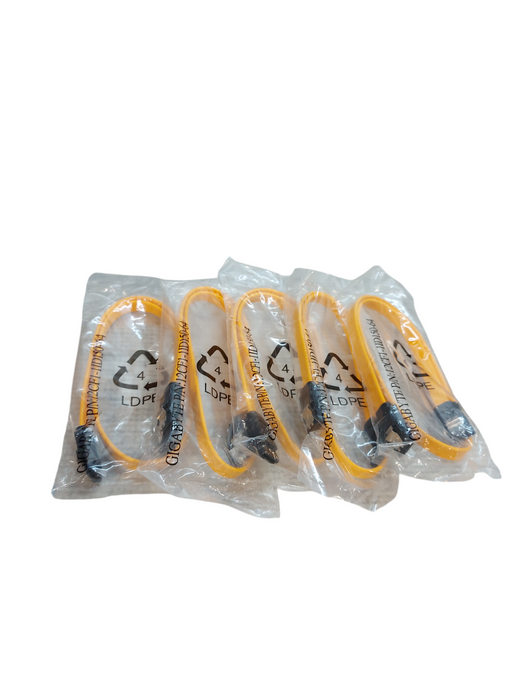 LOT OF 10x Gigabyte SATA CABLES - Orange/Red Serial ATA SATA Cable 60cm Q