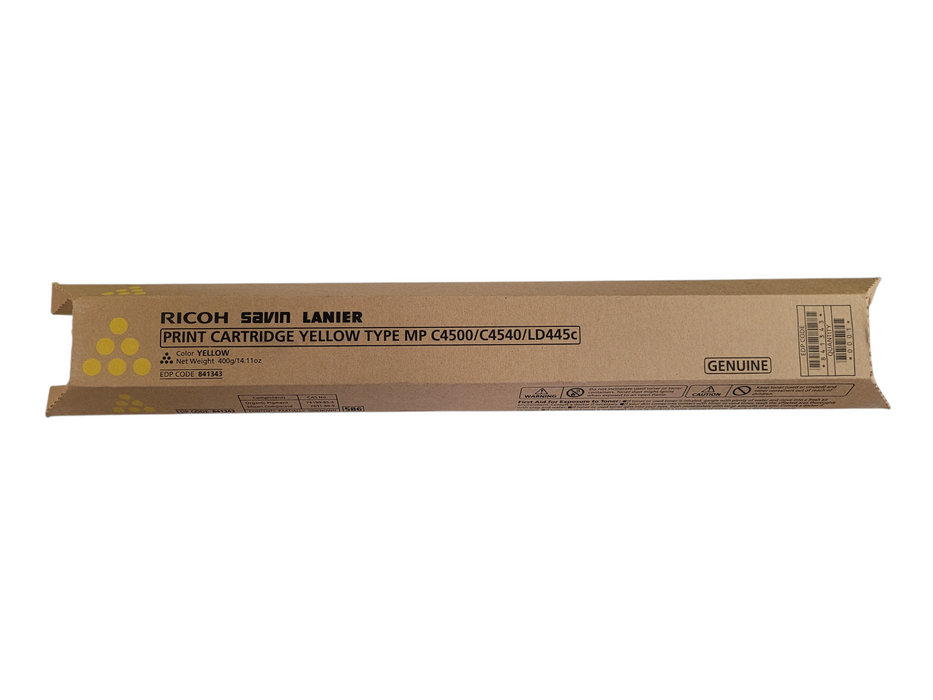 Genuine Ricoh / Savin / Lanier MP C4500 Yellow Toner Cartridge –EDP: 841343 Q