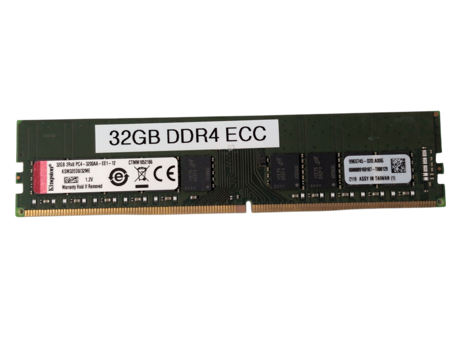 32GB DDR4 ECC Workstation RAM Memory Kingston 2Rx8 Pc4-3200AA-EE1-12 Q-