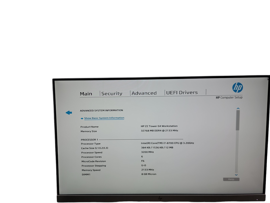 HP Z2 Tower G4 Workstation  i7 - 8700 @ 3.20GHz 32GB DDR4 Ram θ