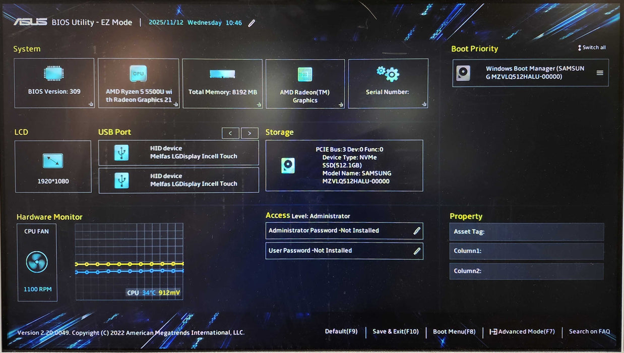 ASUS F5401WU Zen 23.8" FHD Touchscreen Ryzen 5 5500U, 8GB DDR4, 512GB NVMe