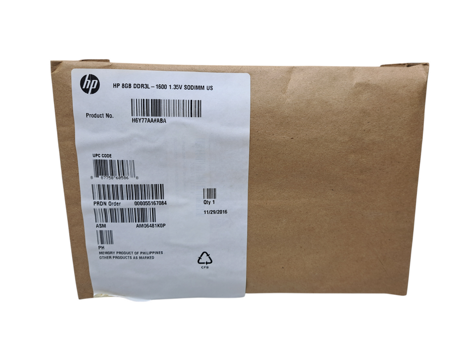 HP H6Y77AA 8GB DDR3L - 1600MHz 1.35V SODIMM Laptop Memory (New Sealed) Q)
