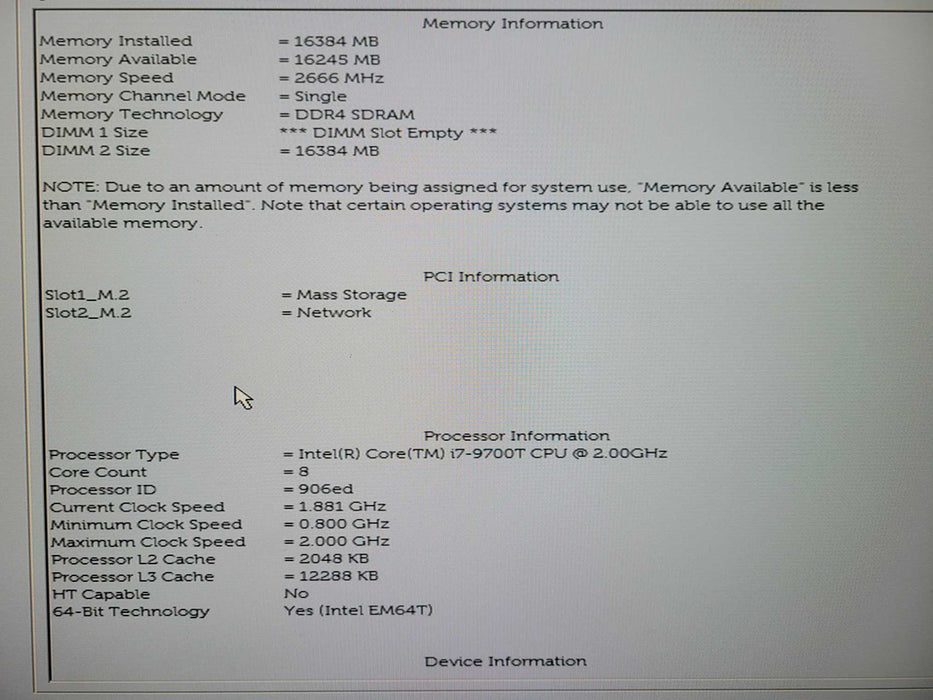 Dell OptiPlex 5070 USFF | Core i7-9700T | 16GB DDR4 | 256GB NVMe !