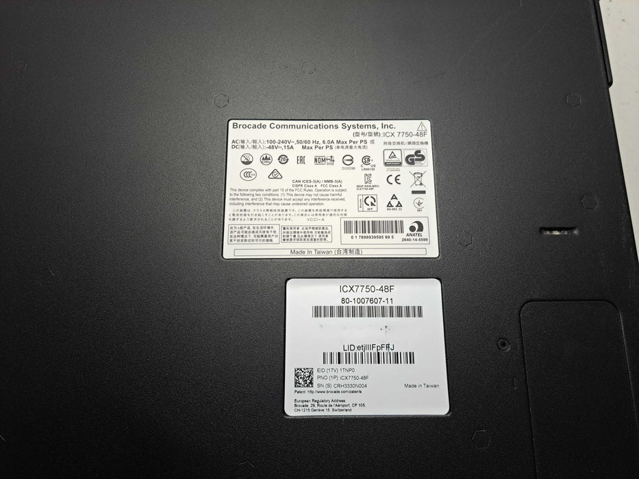 Brocade ICX7750-48F 48-Port 10GbE SFP+, 6x 10/40GbE QSFP+ Dual AC *READ* )