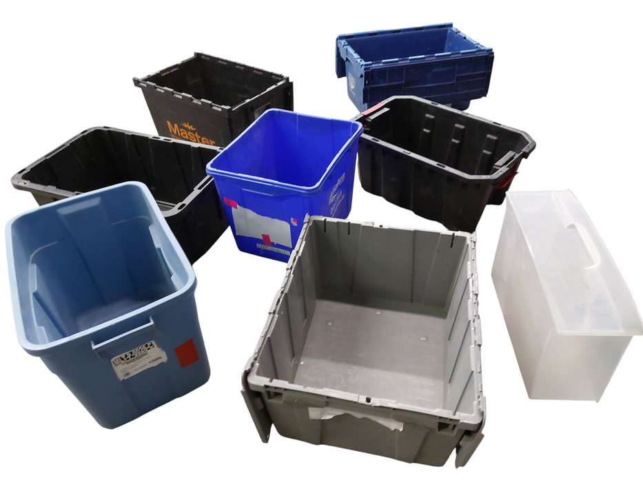 25 Resin Plastic Tote Bins & 1 Resin Pallet 34x48x46 Foldable Gaylord  =