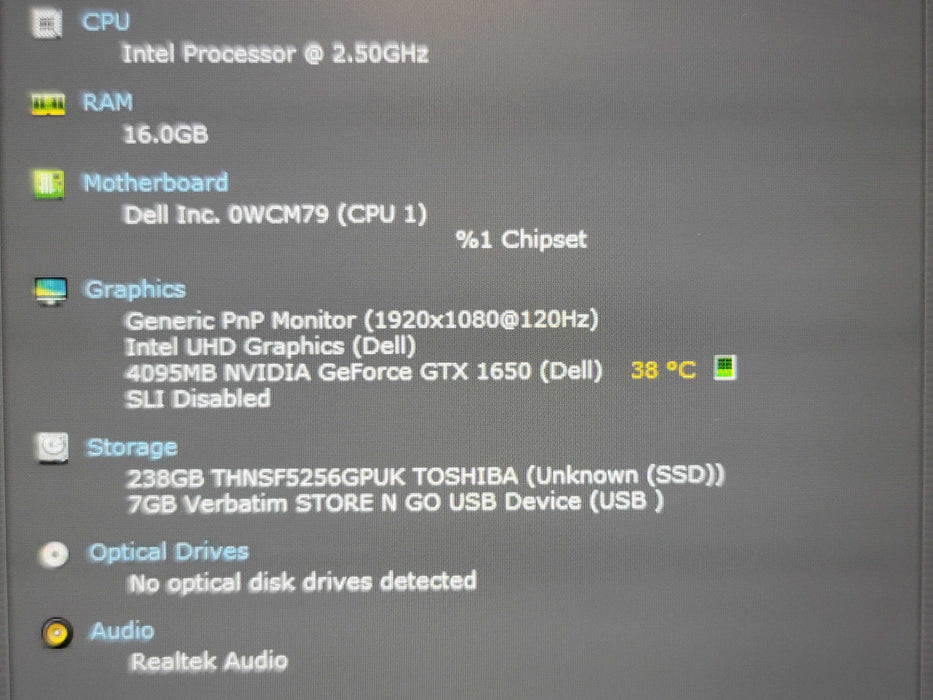 Dell G15 5510 i5-10500H 16GB RAM GTX 1650 256GB SSD READ β Lap200
