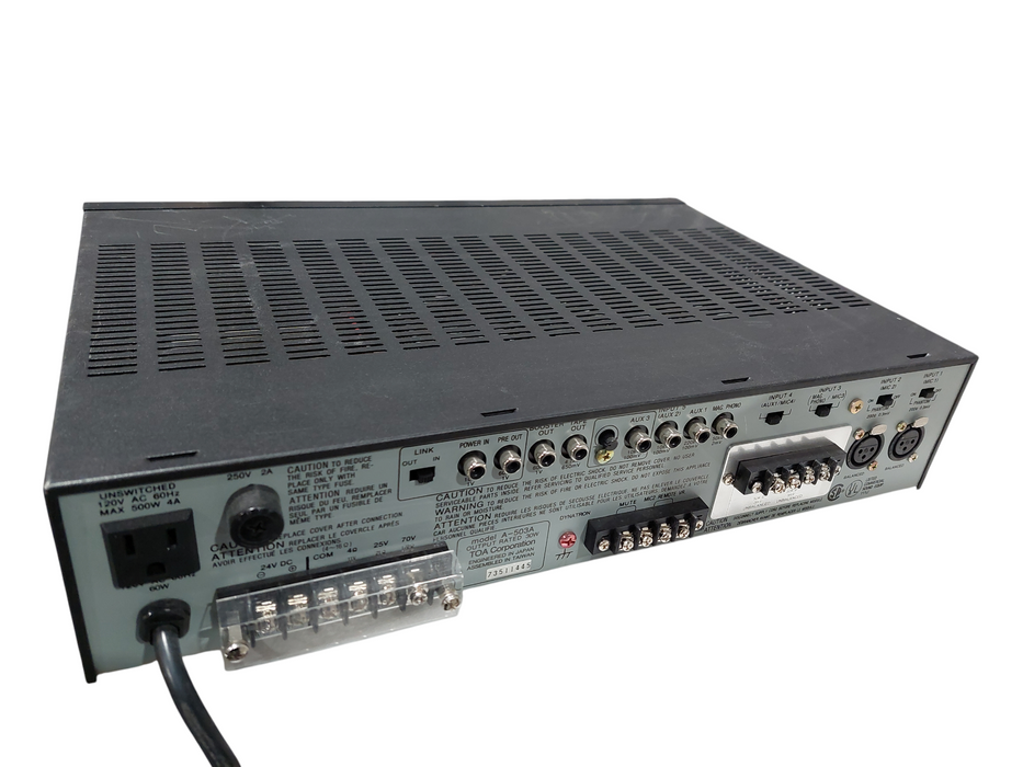 TOA 500 Series Amplifier Model: A-503A  =