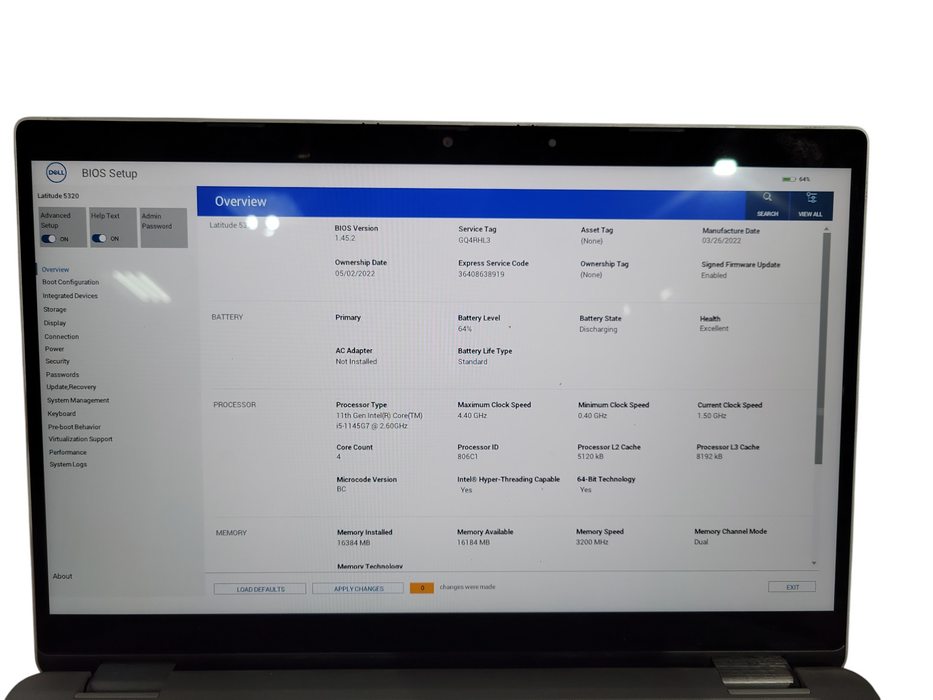 Dell Latitude 5320 Touch, i5-1145G7 2.60GHz, 16GB DDR4, 512GB NVMe, No AC Q! Lap200