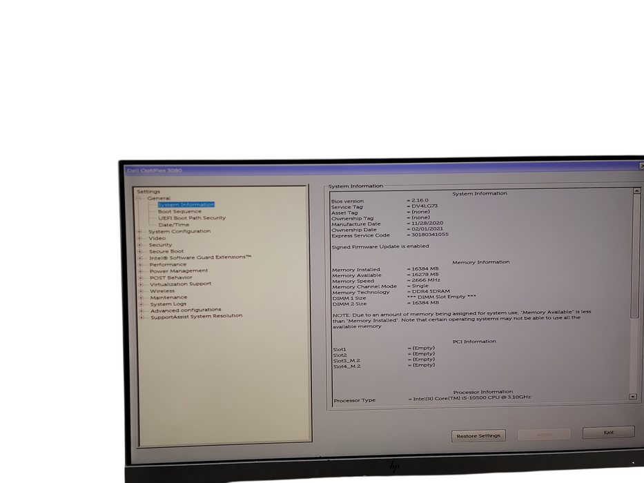 Dell OptiPlex 3080 SFF i5 - 10500 @ 3.10GHz 16GB DDR4 Ram Qθ
