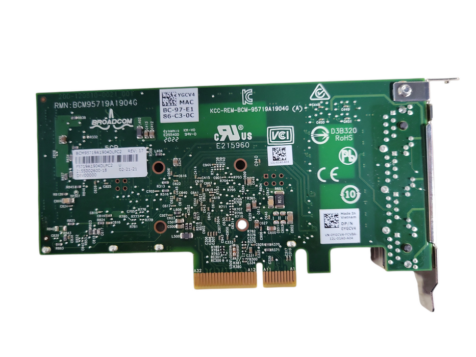 Dell TMGR6 Broadcom 5719 Quad Port 1Gb Ethernet Gigabit PCIe NIC Network Ca !