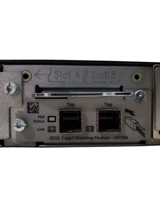 Aruba J9729A 2920-48G-POE+ Switch w/ J9733A Stacking Module, 1x PSU