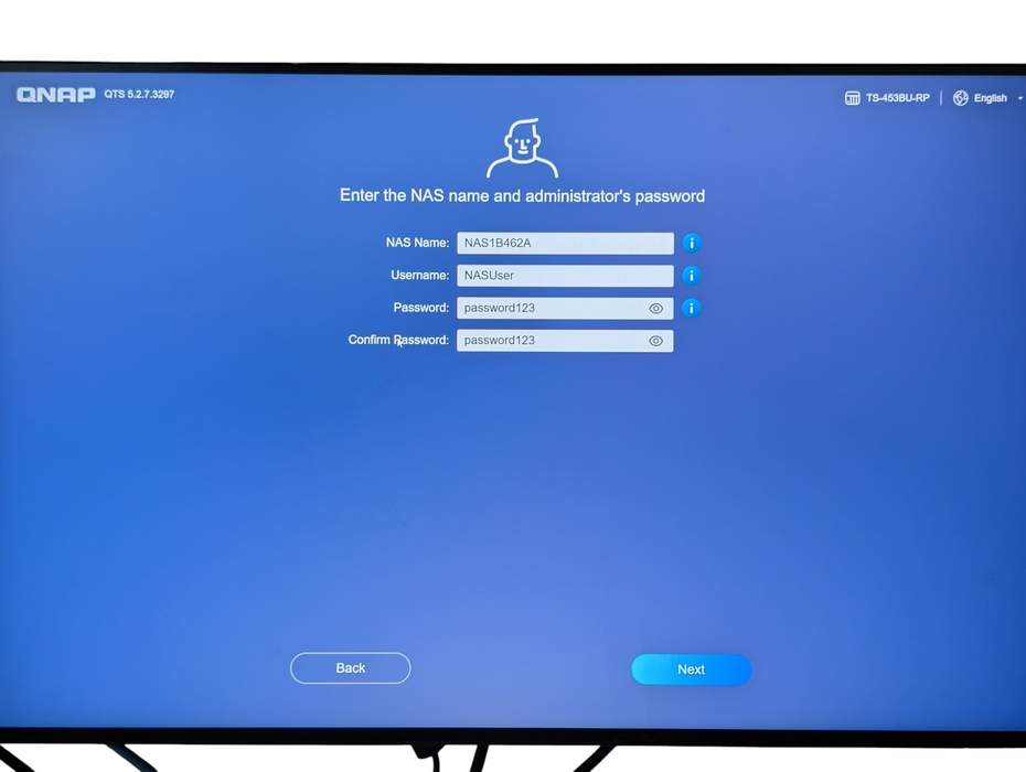 QNAP TS-453BU-RP 4 Bay 1U NAS 2x 4TB HDDs installed  -