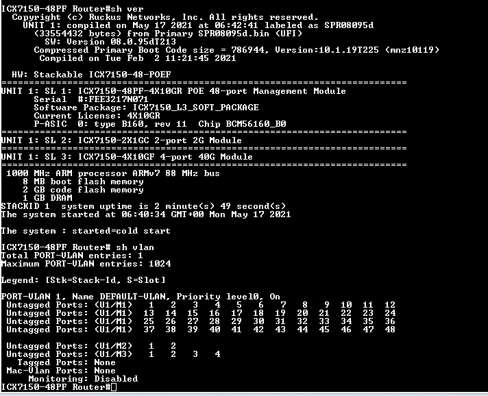 Ruckus ICX 7150-48PF 48-Port 1G PoE Access Switch $