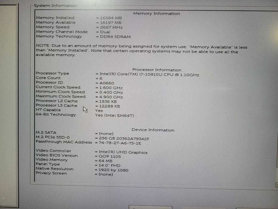 Dell Latitude 7410 i7-10810U, 16GB DDR4, 256GB NVMe ! Lap200