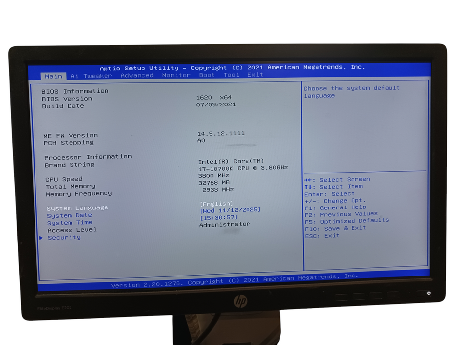 Custom Tower PC Intel i7-10700K @3.80Ghz Asus Pro B460M-C 32GB DDR4 No HDD