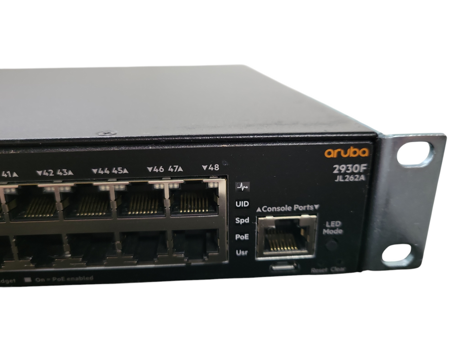 HPE Aruba 2930F 48xGbE PoE+ /4x1G SFP Managed Switch JL262A w/ Brackets !
