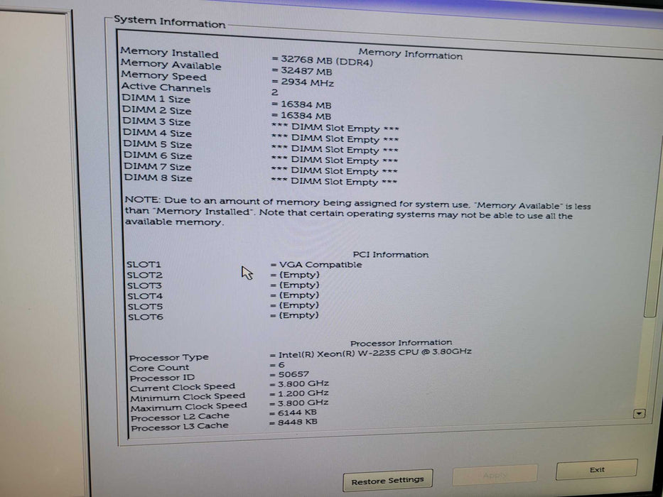 Dell Precision T5820 - W2235 32GB DDR4 NO HDD 950W PSU %