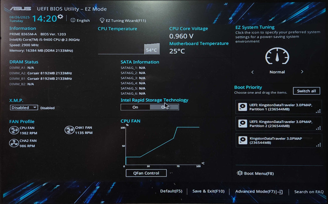 Custom PC, ASUS PRIME B365M-A, i5-9400, 16GB DDR4, 256GB NVMe, GTX 750Ti