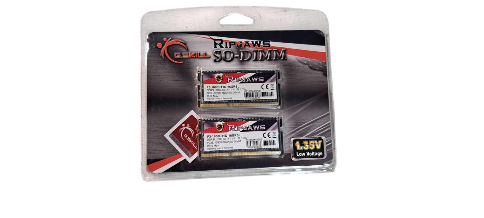 G.Skill Ripjaws SL 16GB (2 × 8GB) DDR3L-1600 CL11 SO-DIMM Laptop Memory Kit Q