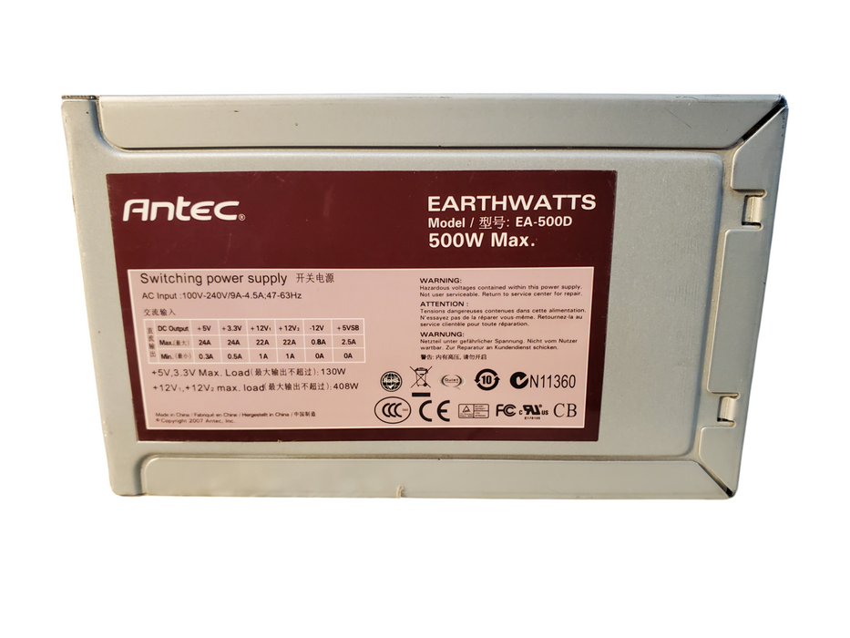 Antec Earthwatts EA-500D 500W MAX ATX Power Supply