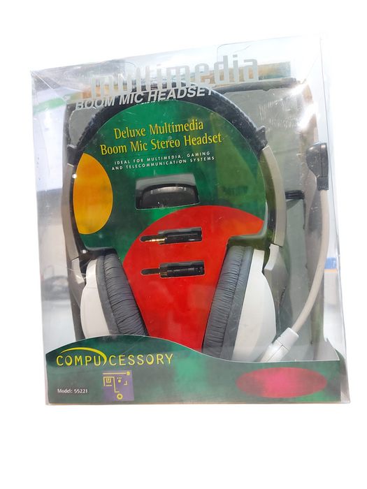 Lot 2x COMPUCESSORY CC55221 Multimedia Boom Mic Headset