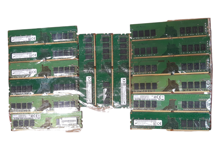 Lot of 60x, Assorted 8GB DDR4 Desktop RAM