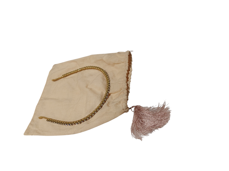 Jennifer Behr Gold Rhinestone Bridal Headband =