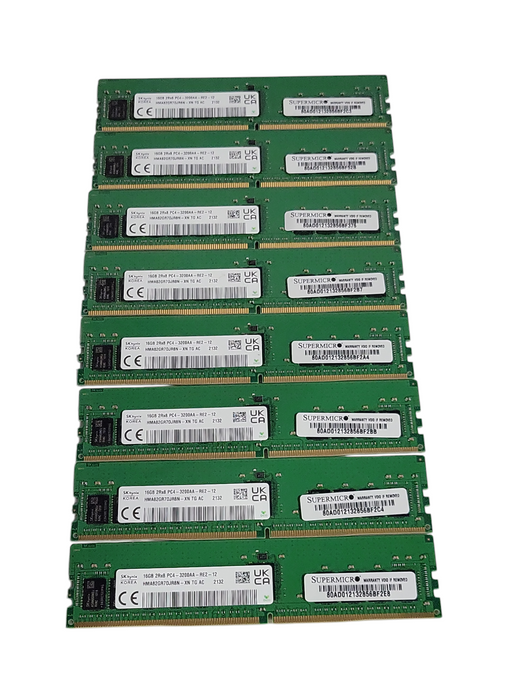 Lot of 8x SKHynix 16GB 2Rx8 PC4-3200AA-RE2 HMA82GR7DJR8N-XN Server Memory _