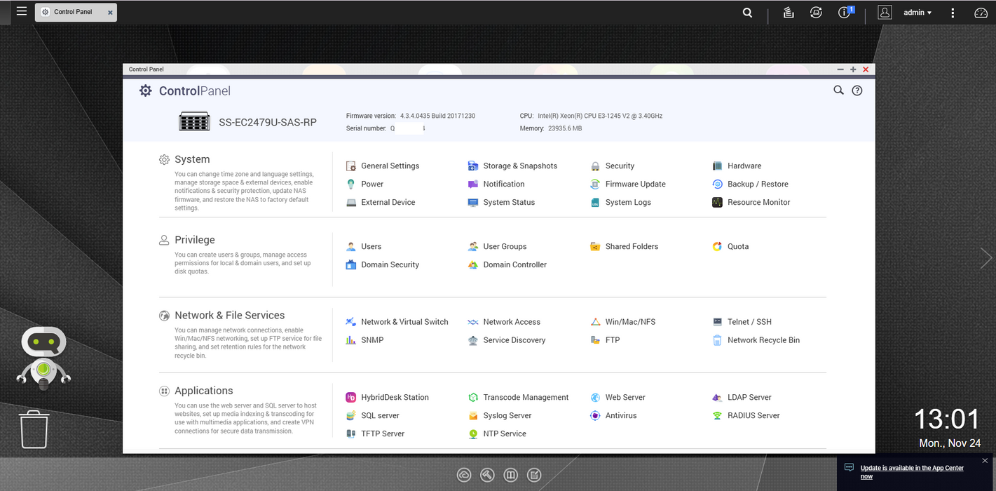 QNAP SS-EC2479U-SAS-RP NAS E3-1245 V2 24GB ECC RAM + 10GBe NIC No HDD/Caddy $