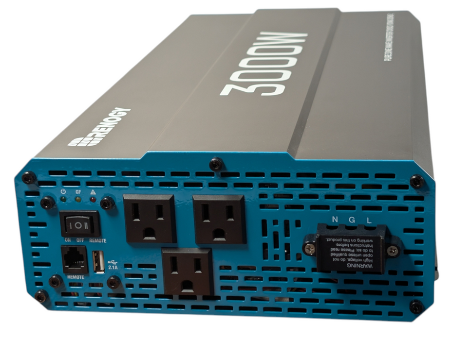 RENOGY Pure Sine Wave Inverter 12VDC-110VAC 60Hz RNG-INVT-3000-12-P2 READ -