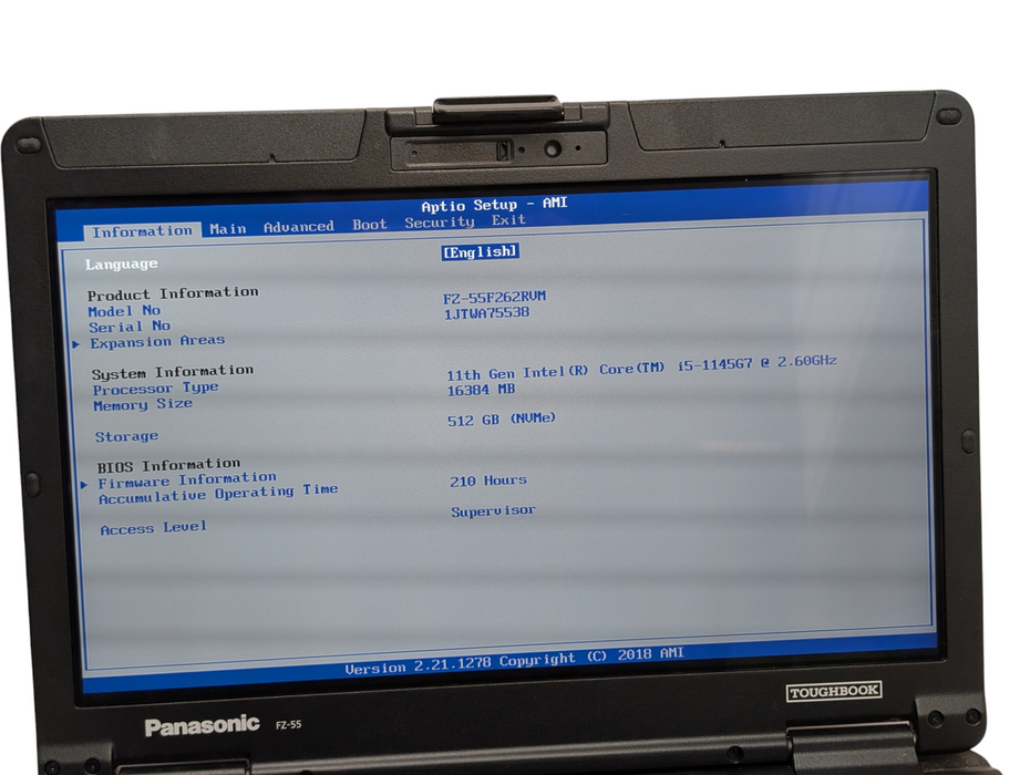 Panasonic ToughBook FZ-55 MK2 FZ-55F262RVM Intel i5-1145G7 16GB RAM 512GB  - Lap200