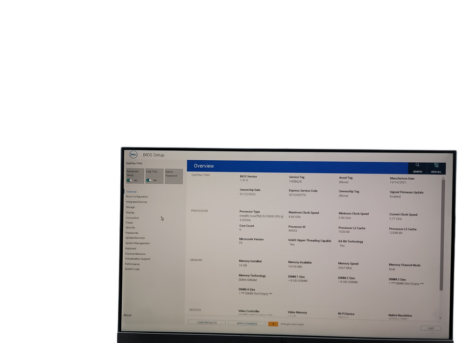 Dell OptiPlex  7090 SFF i5 - 10505 @ 3.20GHz 16GB DDR4 Ram θ