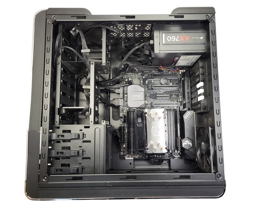 Custom Gaming PC ASUS TUF X299 MARK 2 i7-7820X 16GB RAM 760W PSU NO HDD/GPU READ $