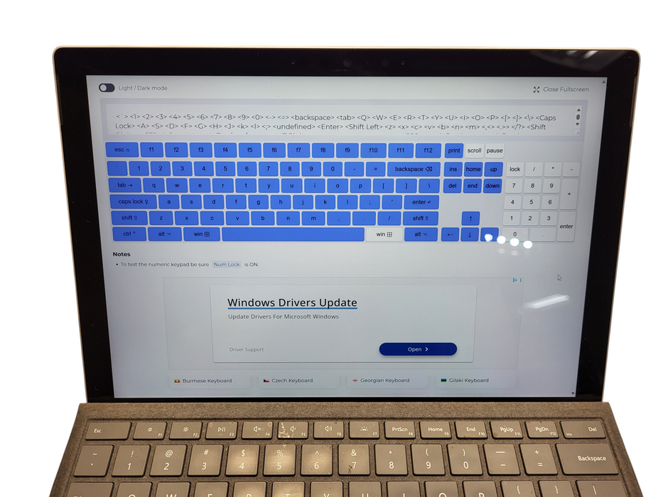 Microsoft Surface Pro 7+ 1961, i5-1135G7 2.40GHz, 16GB DDR4, 256GB NVMe $ Lap200