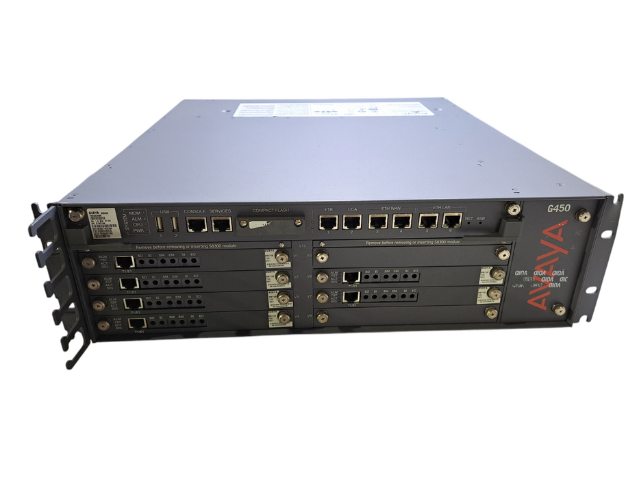 Avaya G450 Chassis w/ 6x MM710B & 1x MB450 Modules | 2x PSU's *READ*