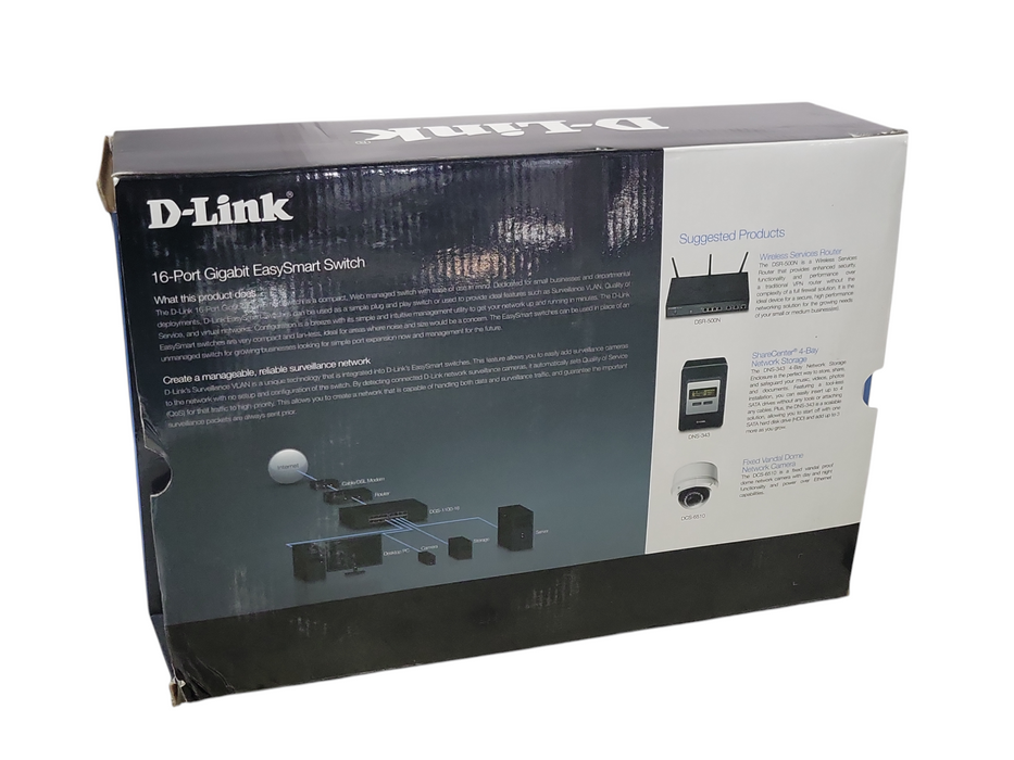 Open-Box D-Link 16-Port Gigabit EasySmart Desktop Switch DGS-1100-1 _