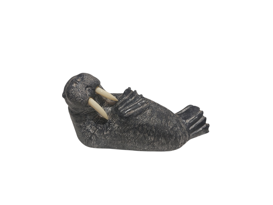 Wolf Original walrus sculpture 6" Inuit & First Nations art Canada =