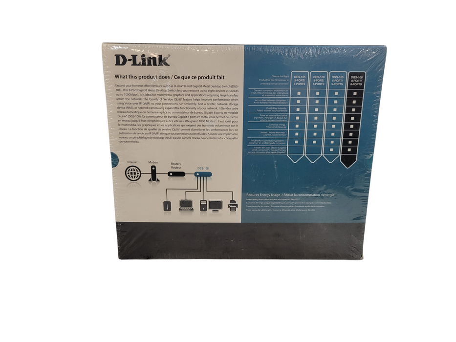 D-Link 8-port Gigabit Metal Desktop Switch DGS-108 %