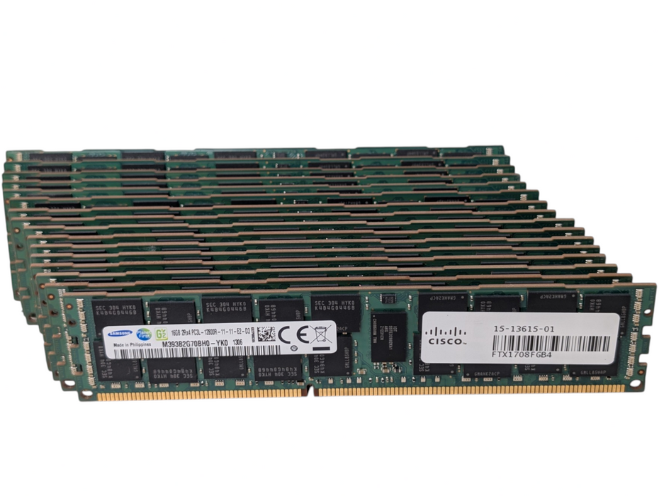 256GB DDR3 Server Memory RAM 16x16GB Samsung 2Rx4 PC3L-12800R-11-11-E2-D3 -