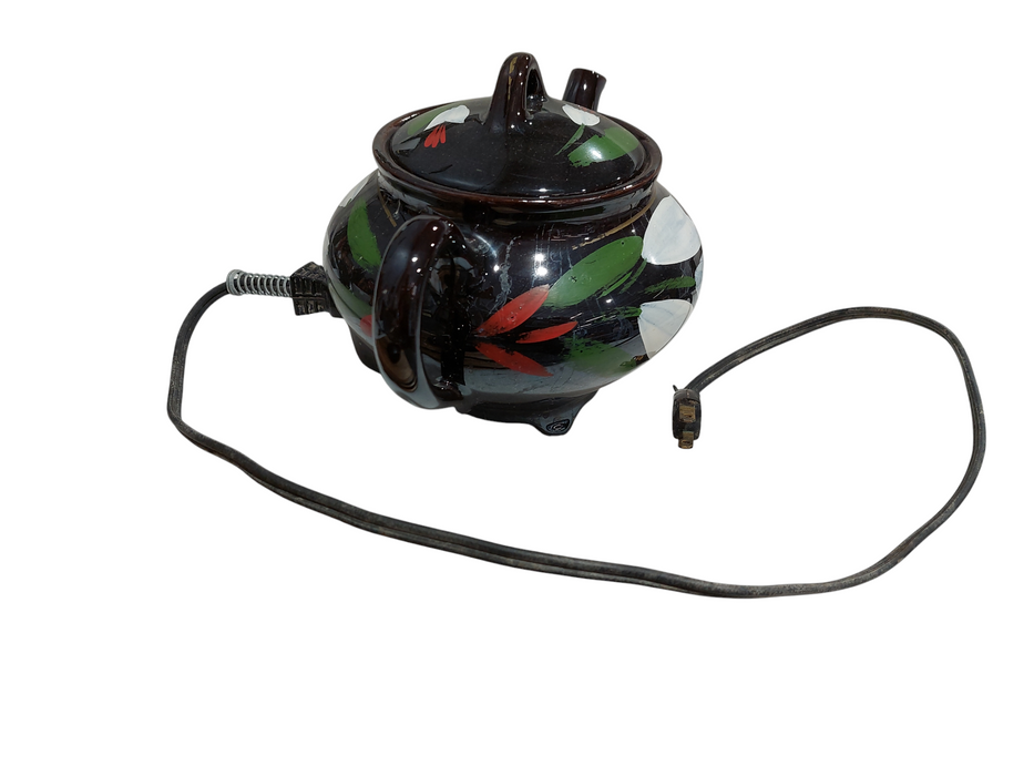 Vintage Handmade Painted Pottery Electric TeaPot Royal Candian Pottery ONT  =