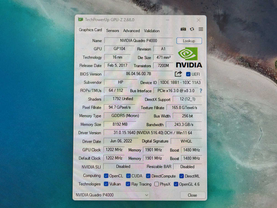 NVIDIA Quadro P4000 8GB GDDR5 Graphics Card | 4xDisplay Port $