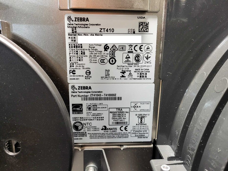 Zebra ZT410 Industrial Thermal Transfer Barcode Label Printer | ZT41043-T4100 $